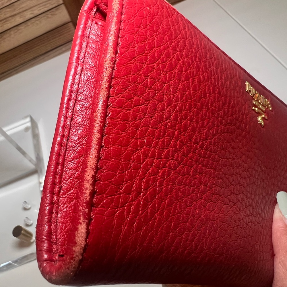 Prada Scarlet Leather Zip Wallet - Picture 14 of 16